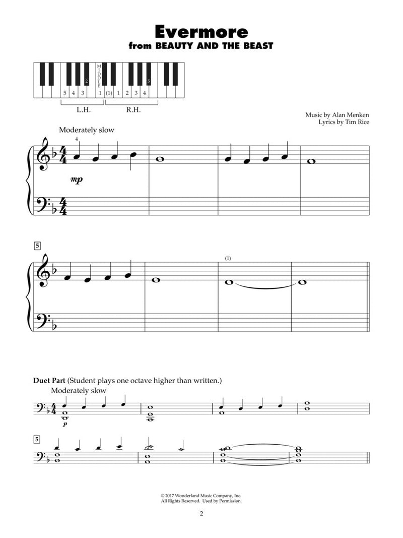 Disney Latest Movie Hits for 5-Finger Piano