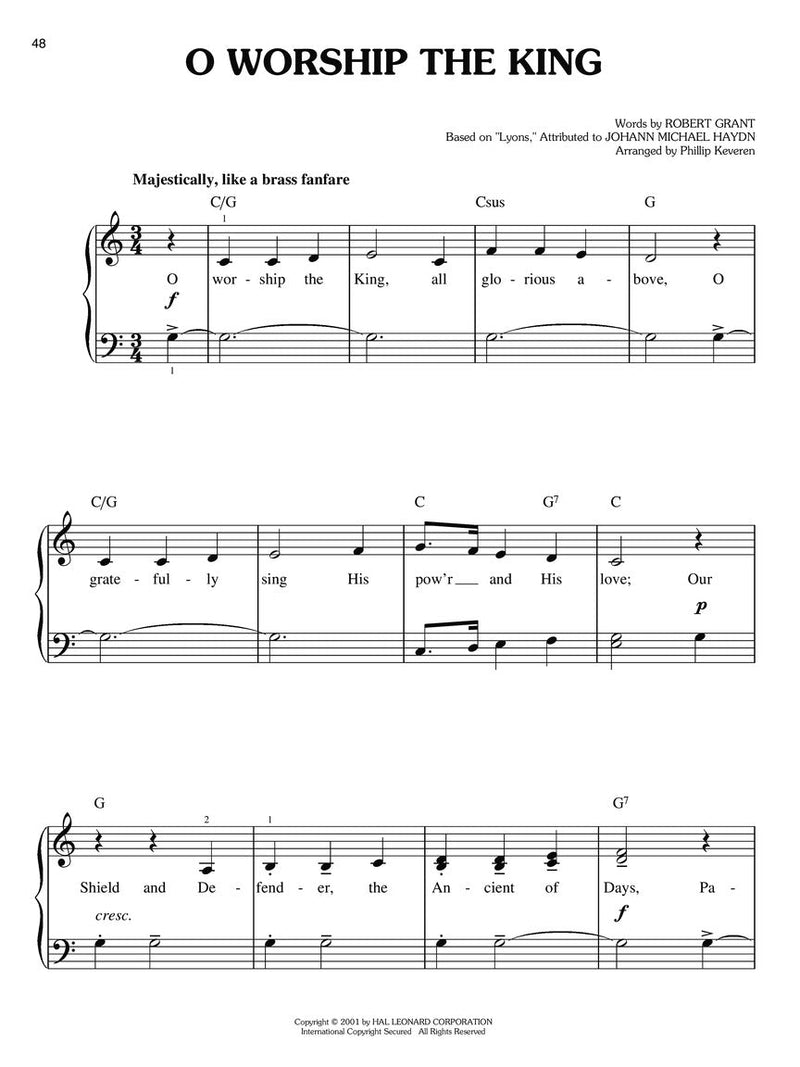 Immortal Hymns for Easy Piano arr. Phillip Keveren