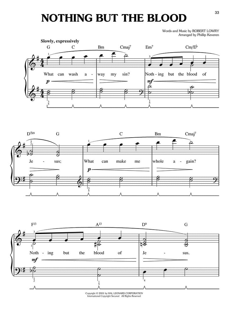 Gospel Treasures for Easy Piano arr. Phillip Keveren