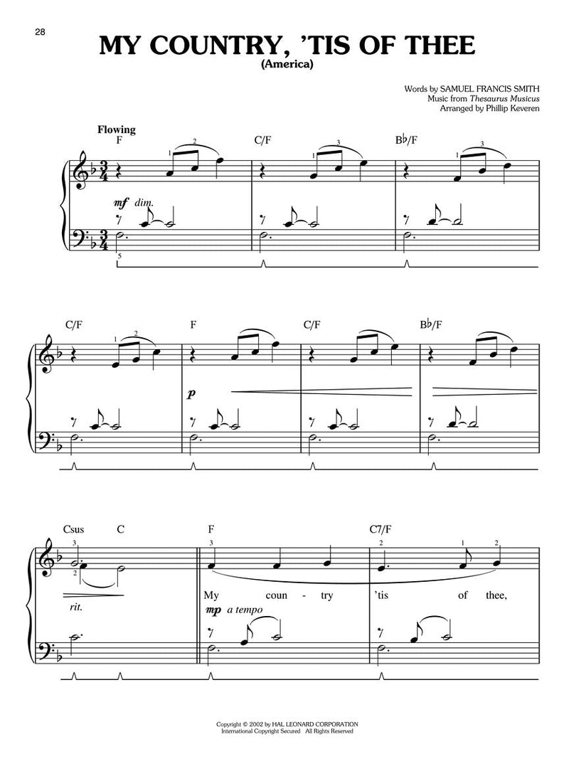 Sweet Land of Liberty for Easy Piano arr. Phillip Keveren
