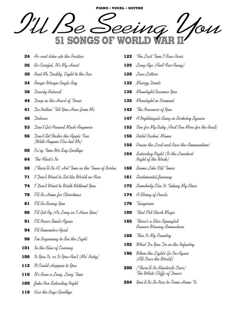 I'll Be Seeing You, 51 Songs of World War II