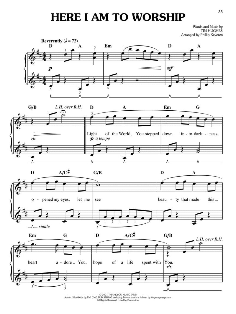 Contemporary Worship Favourites for Easy Piano arr. Phillip Keveren