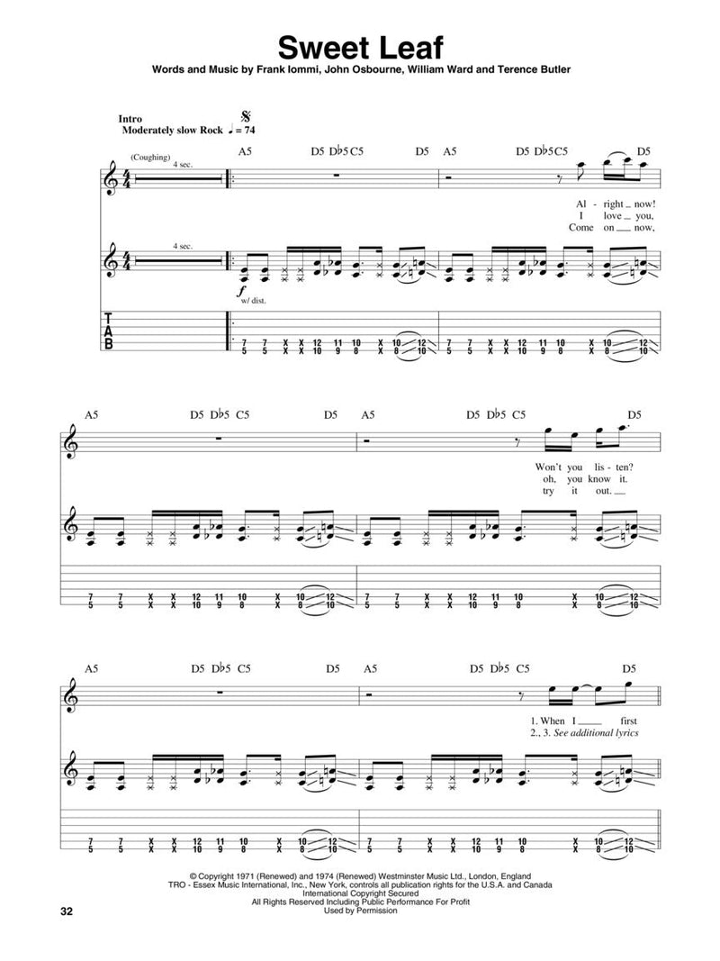 Black Sabbath Guitar Play-Along