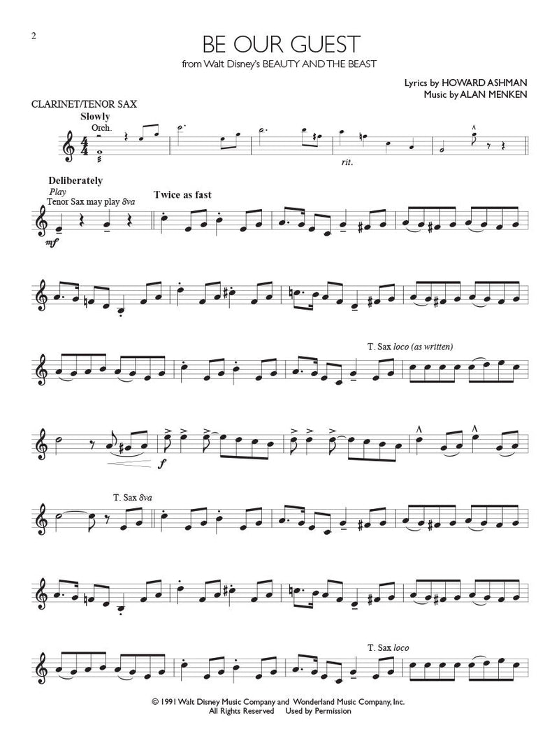 Disney Solos for Clarinet / Tenor Sax