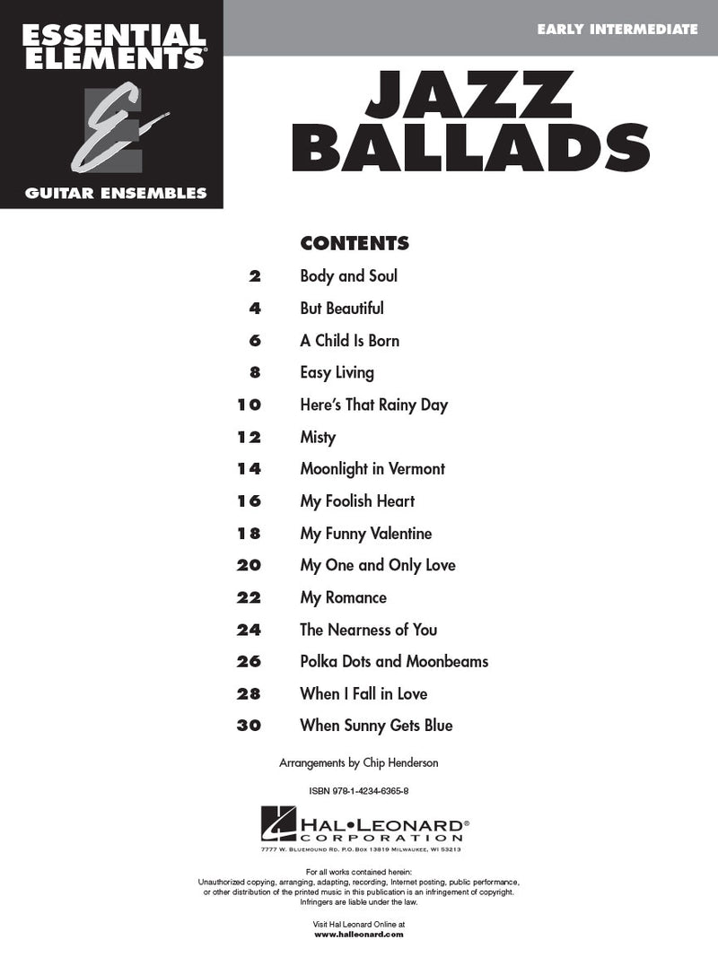 Jazz Ballads - EE Guitar Ensembles