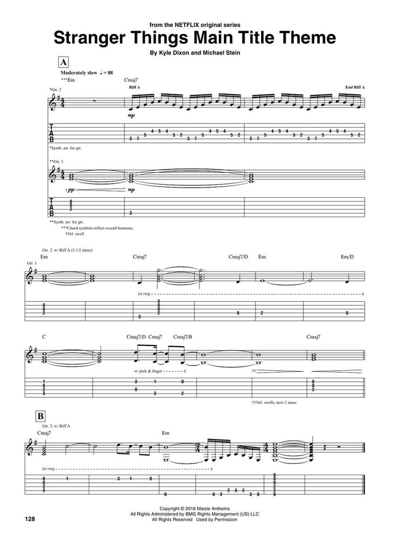 Stranger Things, Music from the Netflix Series for Guitar TAB