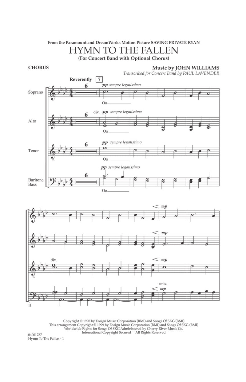 Hymn to the Fallen - John Williams arr. Paul Lavender (Grade 4-5)