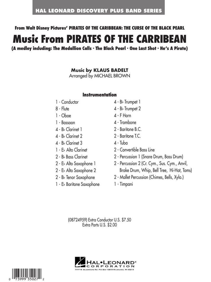 Music from Pirates of the Caribbean - arr. Michael Brown (Grade 2)