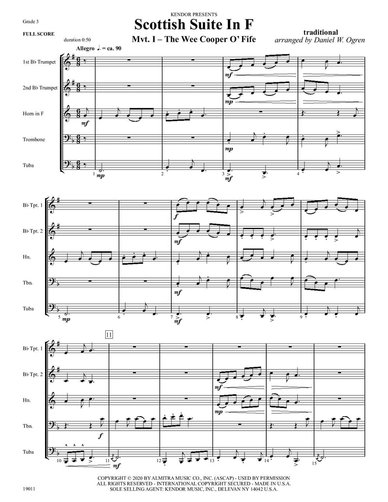 Ogren: Scottish Suite in F for Brass Quintet