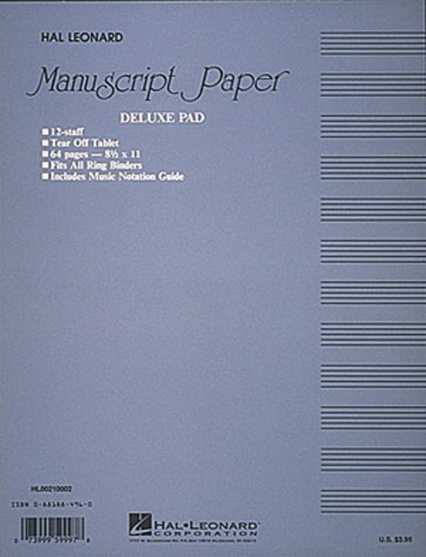 Manuscript Paper (Deluxe Pad)(Blue Cover)