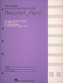 Bass Guitar Tablature Manuscript Paper (Purple Cover)