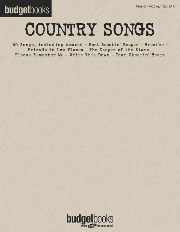 Budget Books: Country Songs PVG
