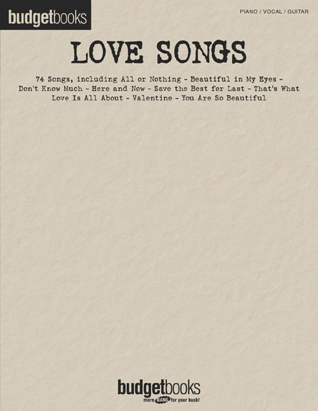 Budget Books: Love Songs PVG