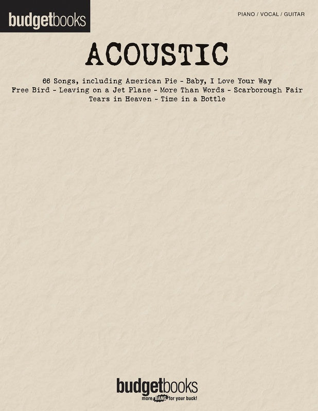 Budget Books: Acoustic PVG