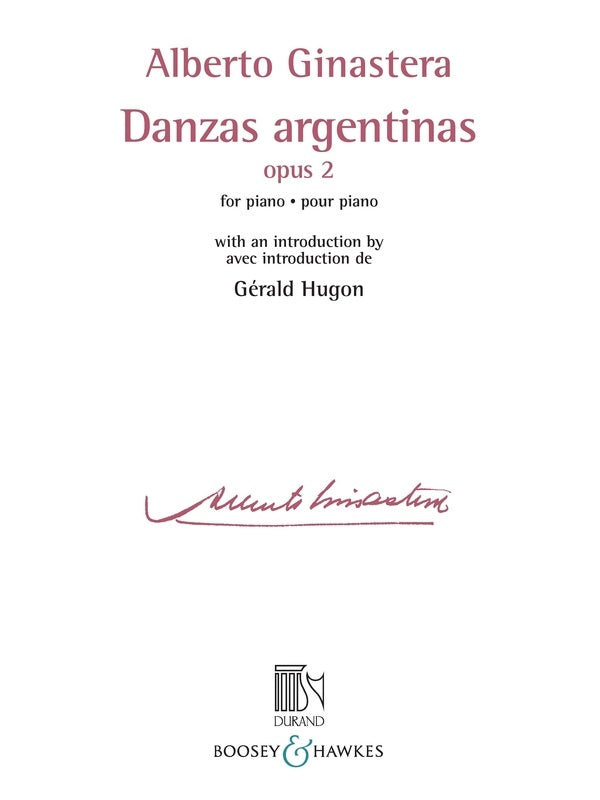 Ginastera: Danzas Argentinas Op. 2 for Piano