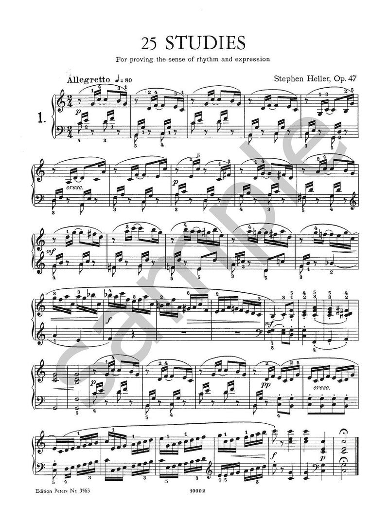 Heller: 25 Studies for Rhythm & Expression Op. 47