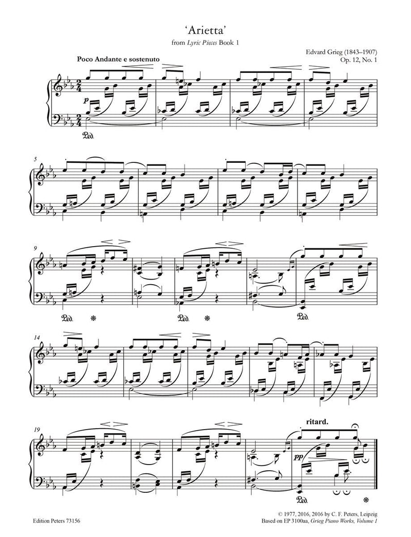Grieg: Arietta from Lyric Pieces Book 1 for Solo Piano