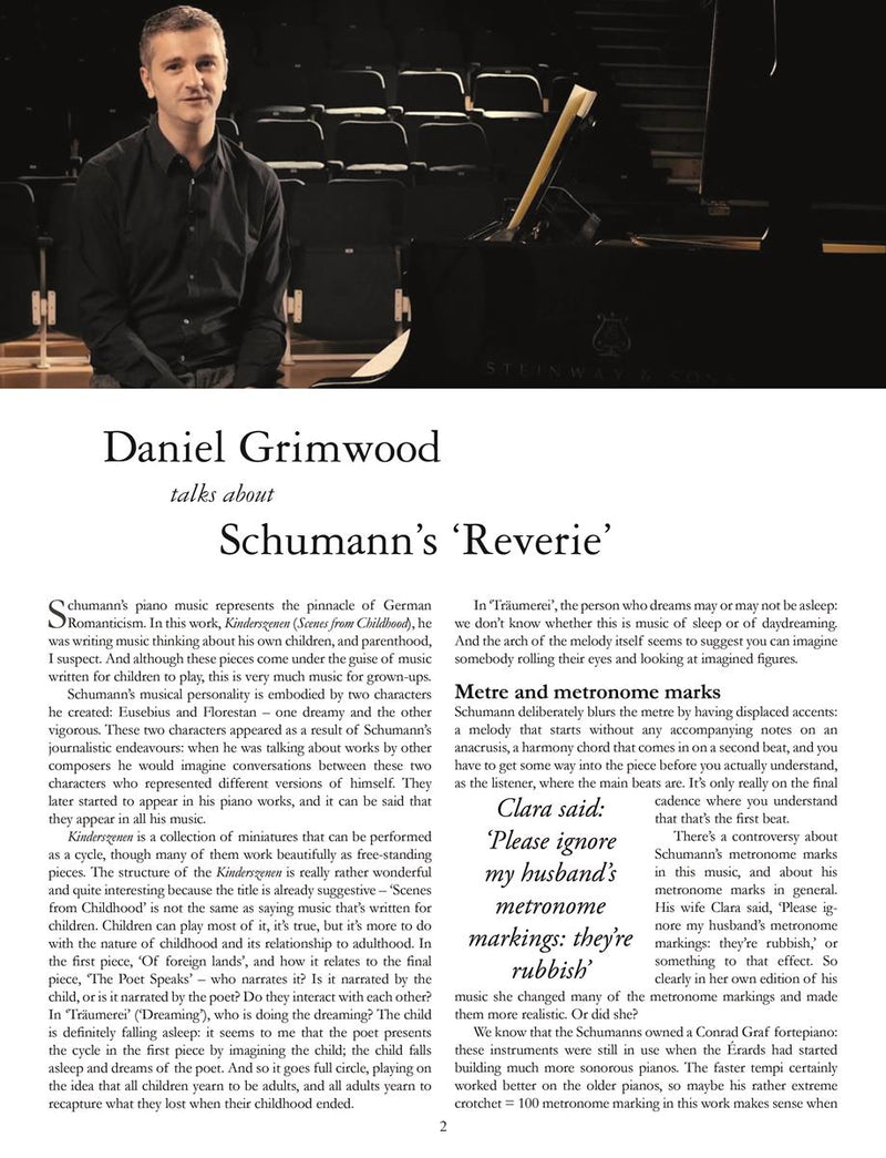 Schumann: Reverie from Scenes from Childhood for Solo Piano