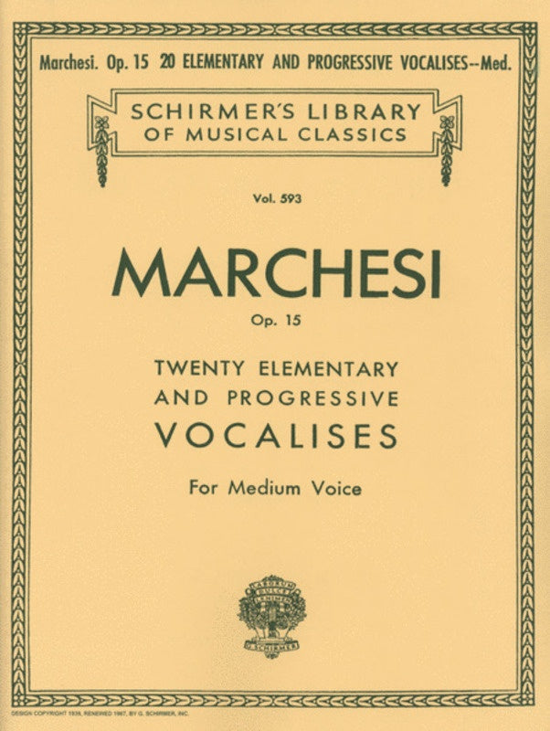 Marchesi: Twenty Elementary and Progressive Vocalises, Op.15