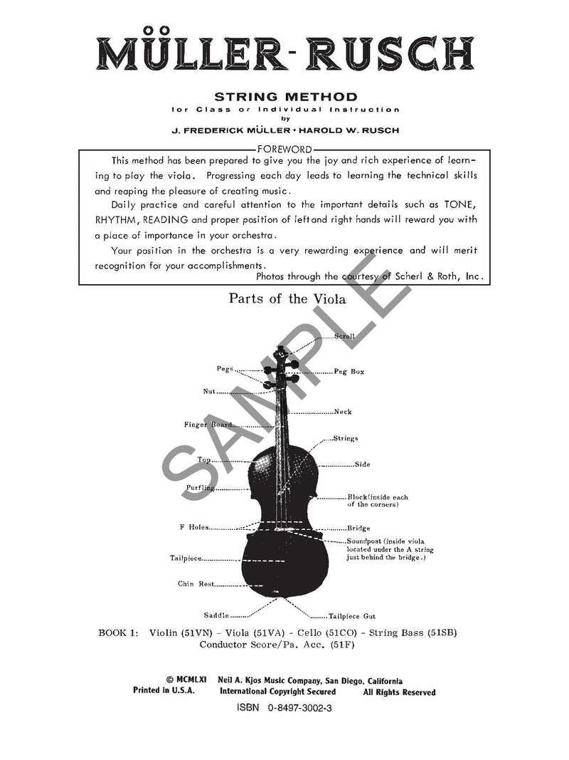 Müller-Rusch String Method Book 1 - Viola