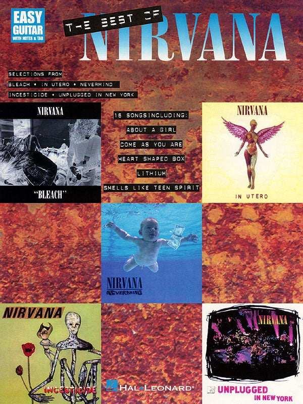 The Best of Nirvana, Easy Guitar with Notes & Tab