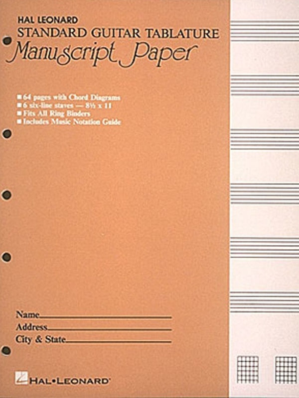 Guitar Tablature Manuscript Paper - Standard