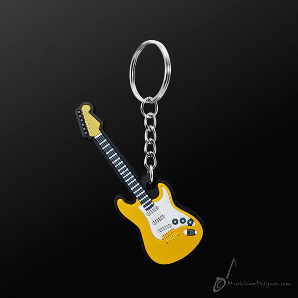 Music Key Ring - Electric Guitar (Yellow)