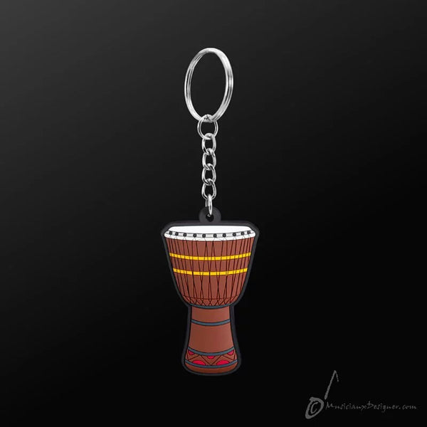 Music Key Ring - African Drum (Brown)