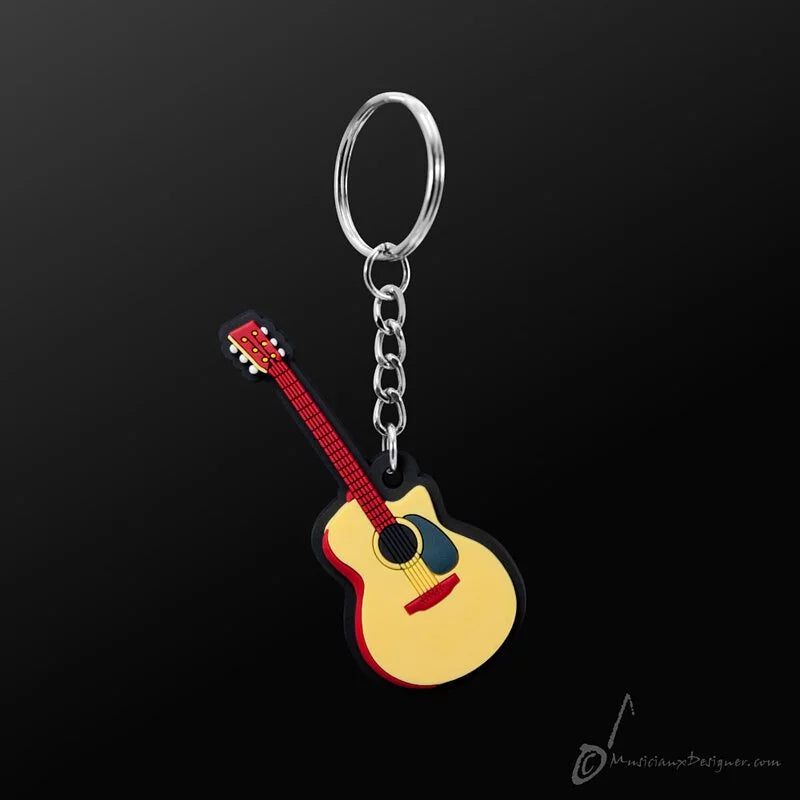 Music Key Ring - Acoustic Guitar