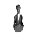 HQ Polycarbonate 4/4 Cello Case, Brushed Black & Silver