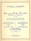 Alphonse: 200 New Melodic and Progressive Etudes, Vol. 2