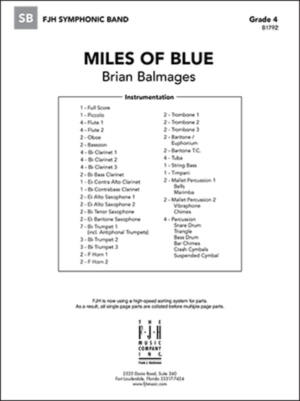 Miles of Blue - arr. Brian Balmages (Grade 4)