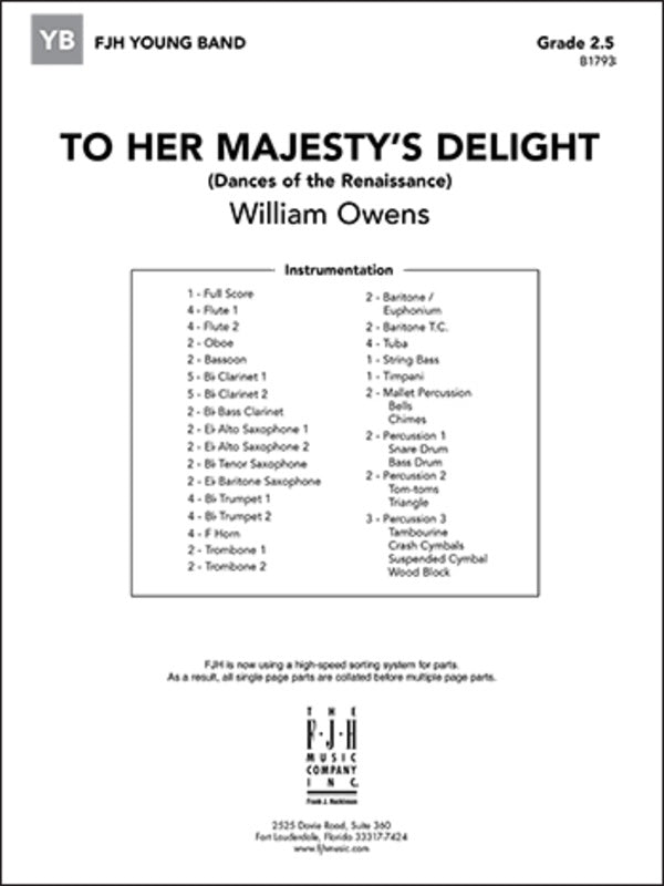 To Her Majesty's Delight - arr. William Owens (Grade 2.5)