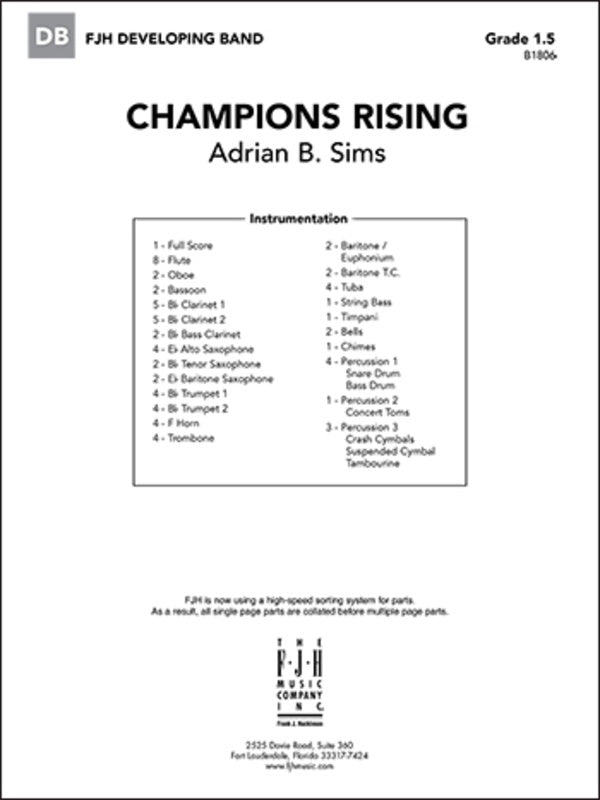 Champions Rising - arr. Adrian B. Sims (Grade 1.5)