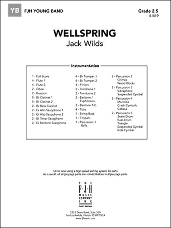 Wellspring - arr. Jack Wilds (Grade 2.5)