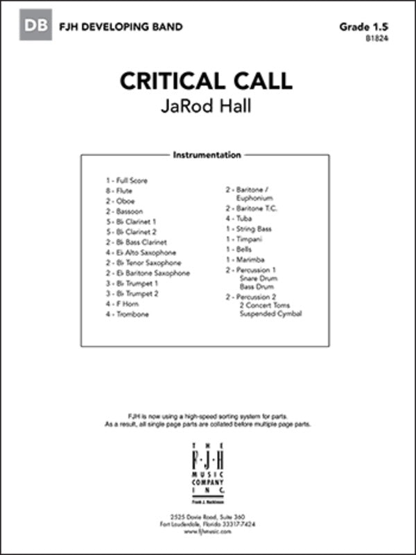 Critical Call - arr. JaRod Hall (Grade 1.5)