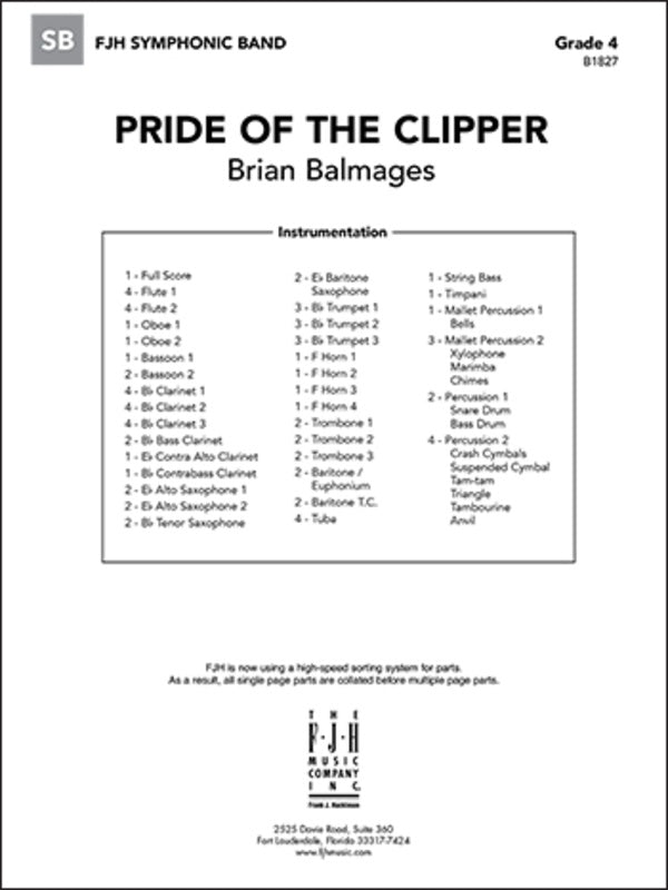 Pride of the Clipper - arr. Brian Balmages (Grade 4)