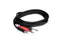 Hosa Stereo Breakout Cable 3.5 mm TRS to Dual 1/4 in TS | 3ft