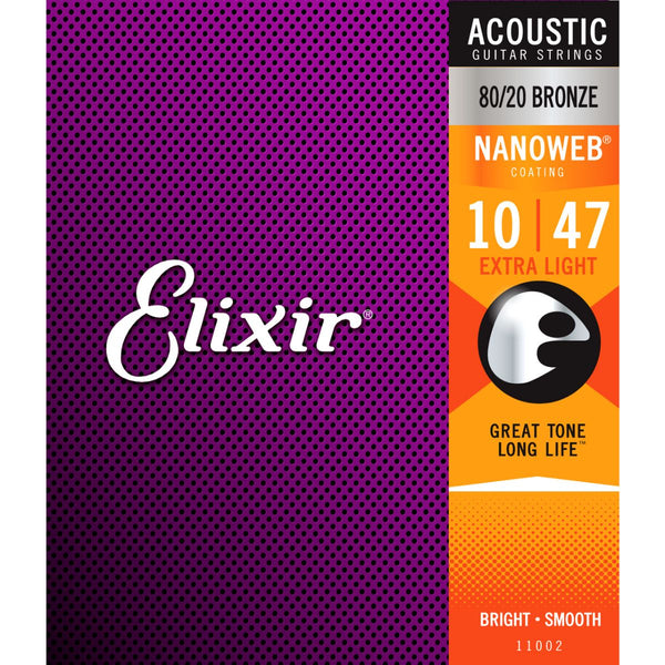 Elixir Nanoweb 80/20 Acoustic Guitar Strings