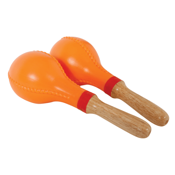 CPK ED449 10" Maracas, Orange (Wooden Handle)