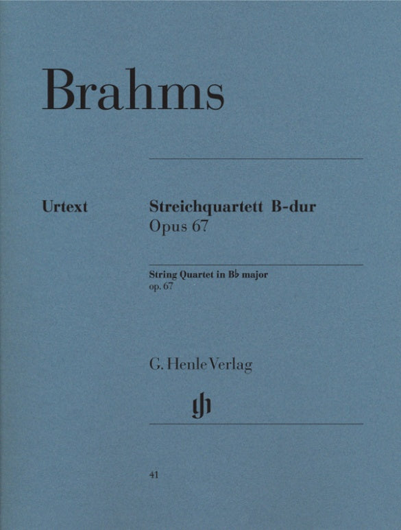 Brahms: String Quartet in B-flat Op 67 Score & Parts