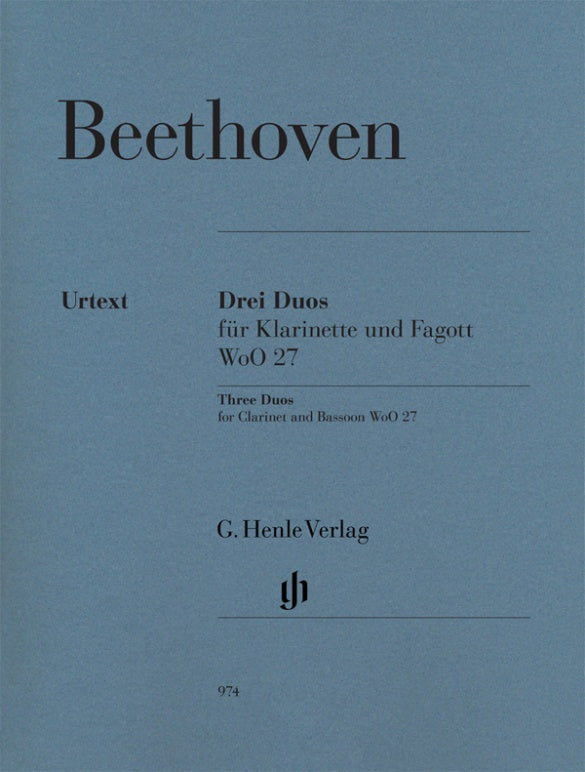 Beethoven: Three Duos for Clarinet & Bassoon WoO 27