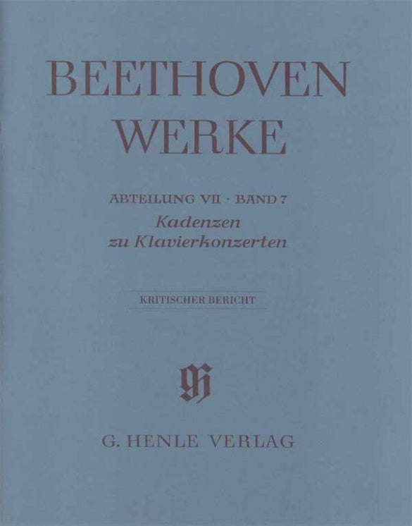 Beethoven: Cadenzas in the Piano Concertos Full Score