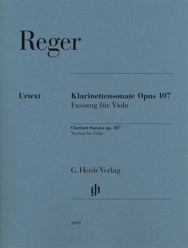Reger: Clarinet Sonata Op 107 Version for Viola Vla/Piano