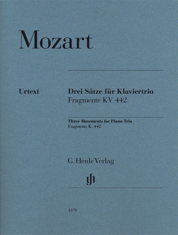 Mozart: Three Movements for Piano Trio K 442 Score & Parts