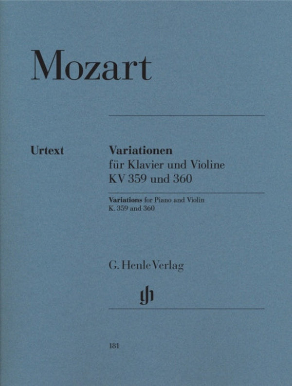 Mozart: Variations for Piano & Violin K 359 & 360