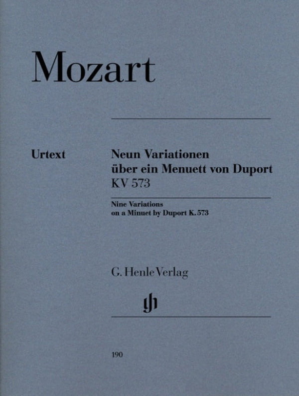 Mozart: 9 Variations on a Minuet by Duport K 573 Piano