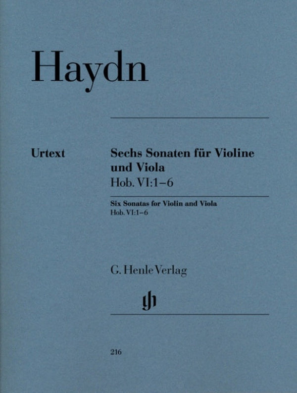Haydn: 6 Sonatas Hob VI:1-6 for Violin & Viola