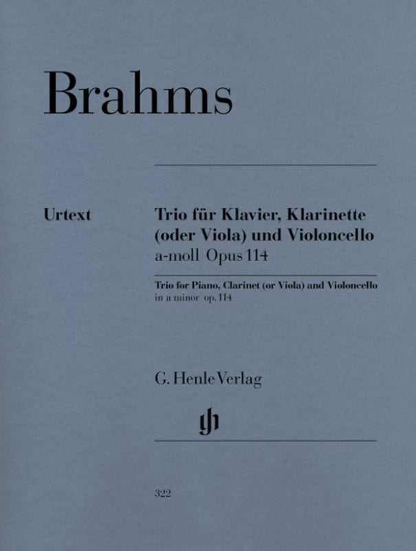 Brahms: Clarinet Trio in A Minor Op 114 Cla/Cello & Piano