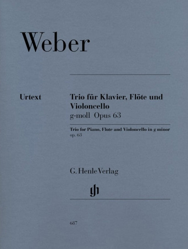 Weber: Trio in G Minor Op 63 for Piano Flute & Cello